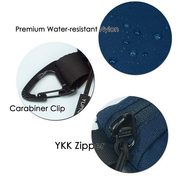 YUMQUA Water-Resistant Zipper Pouch, Nylon Multipurpose