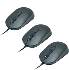 YUMQUA M104 Wired Computer Mouse 3 Pack, Silent Optical USB Corded Mouse Mice Bulk for Laptop PC Chromebook, Black