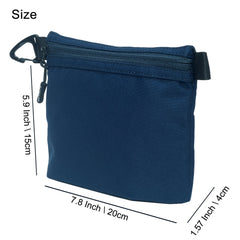 YUMQUA Water-Resistant Zipper Pouch, Nylon Multipurpose Travel Digital Cosmetics Toiletry Bag Tool Storage Pouch with Carabiner Clip