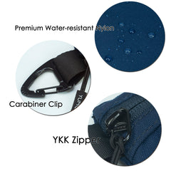 YUMQUA Water-Resistant Zipper Pouch, Nylon Multipurpose Travel Digital Cosmetics Toiletry Bag Tool Storage Pouch with Carabiner Clip