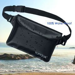 YUMQUA 2 Pack Waterproof Pouch with Adjustable Waist Strap, Waterproof Fanny Pack Dry Bags for Boating Swimming Fishing Sailing Beach Water Park