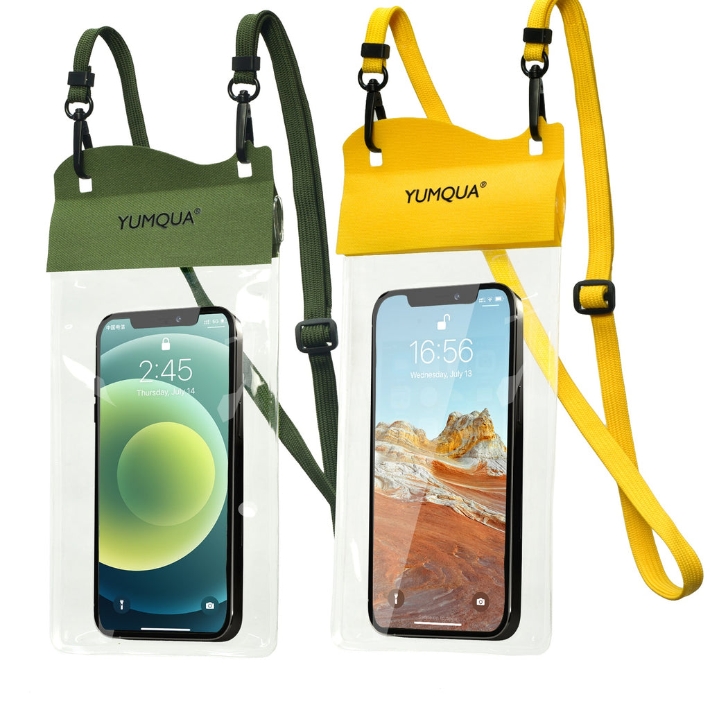 YUMQUA Waterproof Phone Pouch 2 Pack, [Up to 7.5 YUMQUA Waterproof Phone Pouch 2 Pack, [Up to 7.5