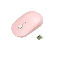 YUMQUA Wireless Mouse for Laptop, Slim 2.4G Optical Silent Computer Mouse with USB Receiver, 3 Levels DPI Cordless Mice for Chromebook PC Windows MacBook -Pink