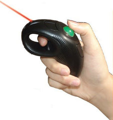 YUMQUA Y-10L Portable Finger Handheld Wireless Built-in Laser Pointer USB Trackball Mouse