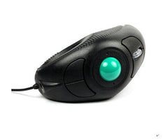 YUMQUA Y-10 Portable Finger Handheld 4D Wired USB Trackball Mouse for Left/ Right Handed Users(Black) Laptop Lovers