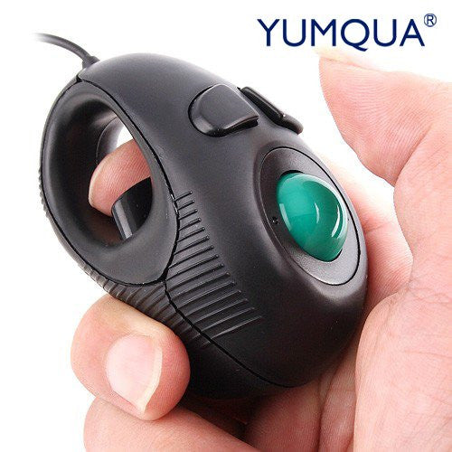 YUMQUA Y-01 Portable Finger Hand Held 4D Usb Mini Trackball Mouse / Fits Left and Right Handed Users