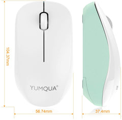YUMQUA Computer Mouse Wireless with Nano Receiver, 2.4G Optical Silent Cordless Mouse for Laptop Chromebook Notebook PC Desktop