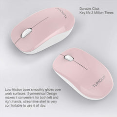 YUMQUA Computer Mouse Wireless with Nano Receiver, 2.4G Optical Silent Cordless Mouse for Laptop Chromebook Notebook PC Desktop