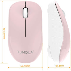 YUMQUA Computer Mouse Wireless with Nano Receiver, 2.4G Optical Silent Cordless Mouse for Laptop Chromebook Notebook PC Desktop