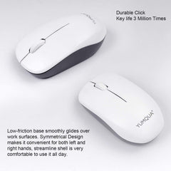 YUMQUA Computer Mouse Wireless with Nano Receiver, 2.4G Optical Silent Cordless Mouse for Laptop Chromebook Notebook PC Desktop