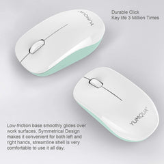 YUMQUA Computer Mouse Wireless with Nano Receiver, 2.4G Optical Silent Cordless Mouse for Laptop Chromebook Notebook PC Desktop