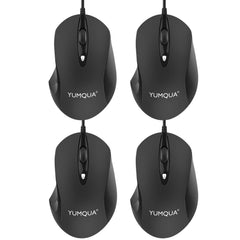 YUMQUA 189-E USB Wired Mouse, Optical Ergonomic Computer Mouse with Upgrade 4 Adjustable DPI (Up to 1600)