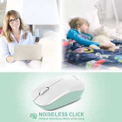 YUMQUA Computer Mouse Wireless with Nano Receiver, 2.4G Optical Silent Cordless Mouse for Laptop Chromebook Notebook PC Desktop