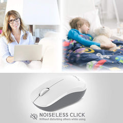 YUMQUA Computer Mouse Wireless with Nano Receiver, 2.4G Optical Silent Cordless Mouse for Laptop Chromebook Notebook PC Desktop