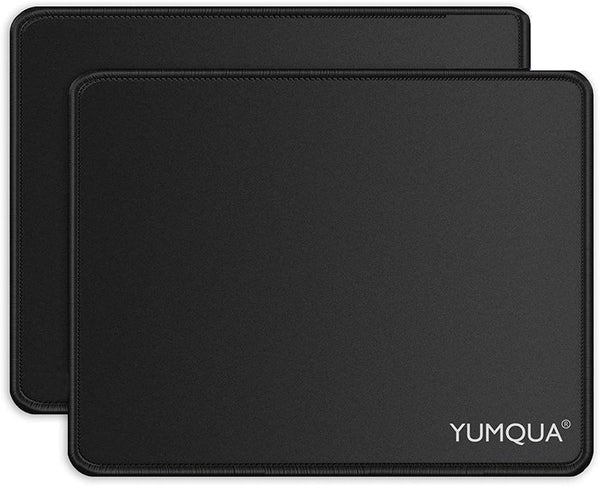 YUMQUA 2 Pack Mouse Pads [30% Larger] 11×8.6×0.12 inches with Stitched Edge, Non-Slip Rubber Base, Premium-Textured Gaming Mousepad Computer Mouse Pads for Laptop, Home & Office