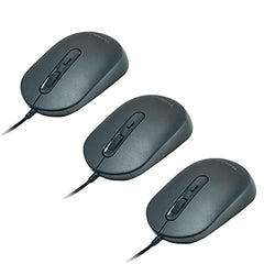YUMQUA M104 Wired Computer Mouse 3 Pack, Silent Optical USB Corded Mouse Mice Bulk for Laptop PC Chromebook, Black