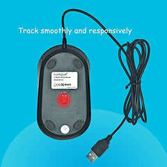 YUMQUA M104 Wired Computer Mouse 3 Pack, Silent Optical USB Corded Mouse Mice Bulk for Laptop PC Chromebook, Black