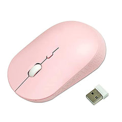 YUMQUA Wireless Mouse for Laptop, Slim 2.4G Optical Silent Computer Mouse with USB Receiver, 3 Levels DPI Cordless Mice for Chromebook PC Windows MacBook -Pink